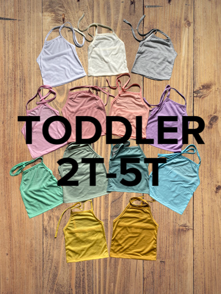 TODDLER 100% polyester colored HALTER