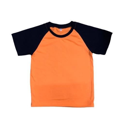 Black sleeve orange body short sleeve RAGLAN