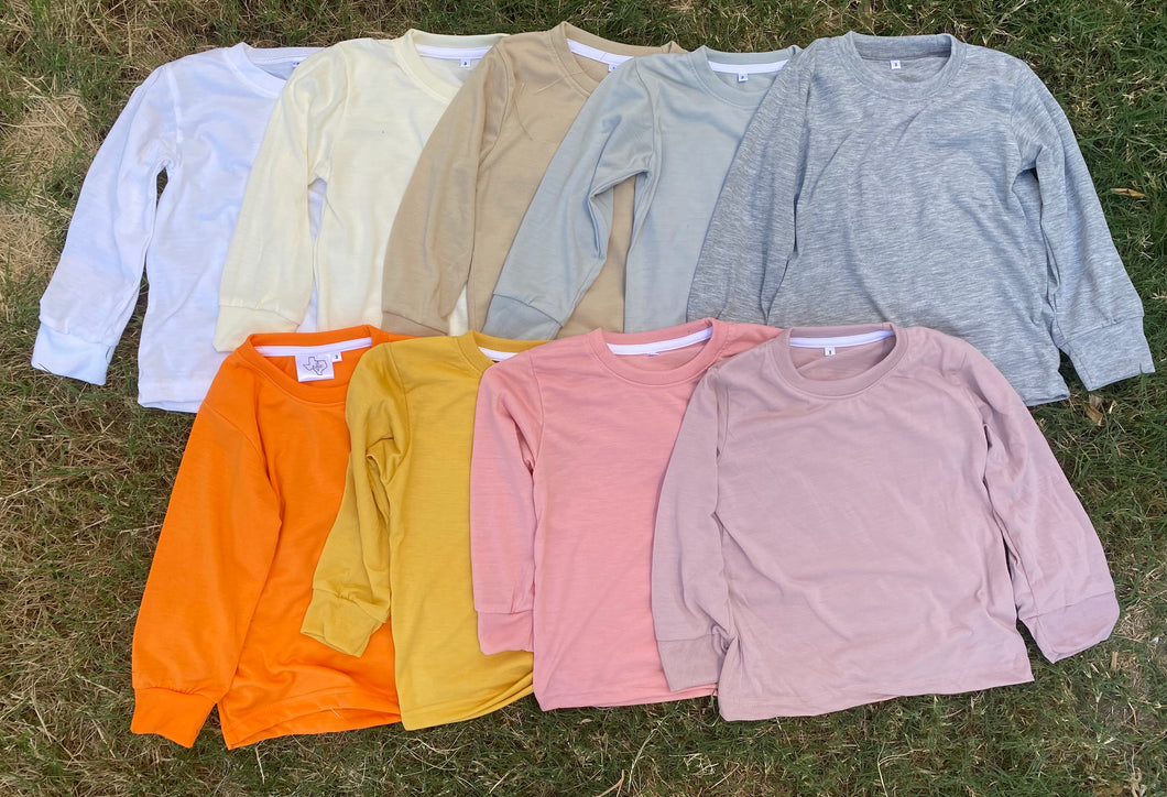 ADULT 100% polyester colored LONG sleeve tee